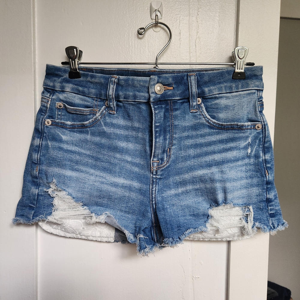 Denim Blue Distressed Women's Shorts